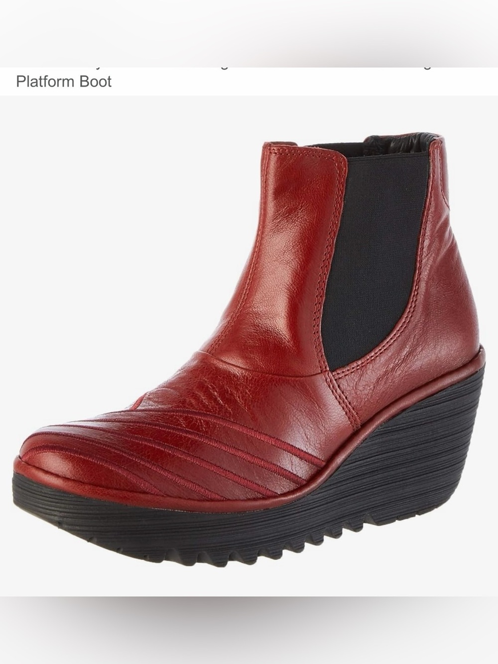 Fly London Yave leather Wedge Chelsea Boot size 36